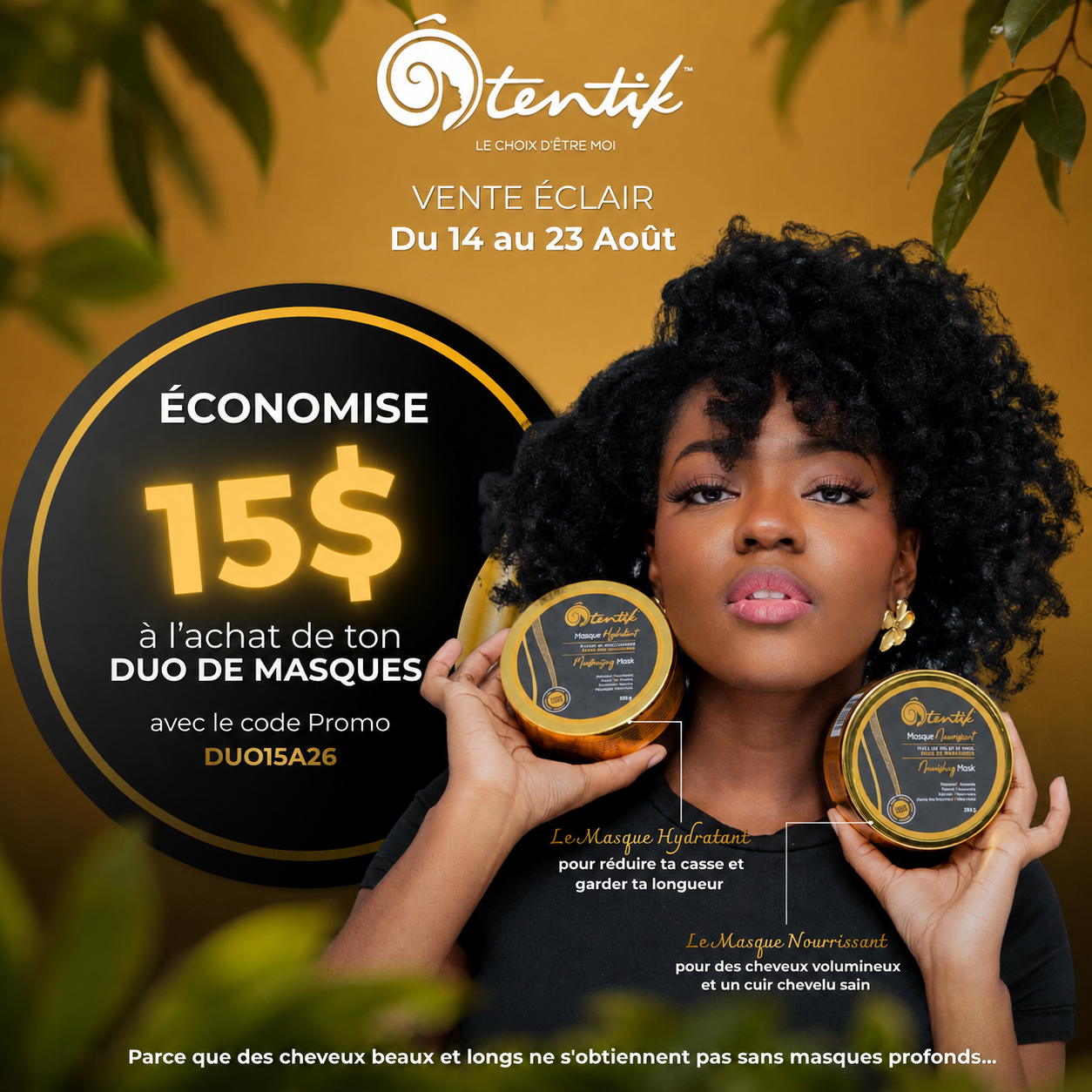 Duo de Masques Ôtentik – Hydratation & Nutrition