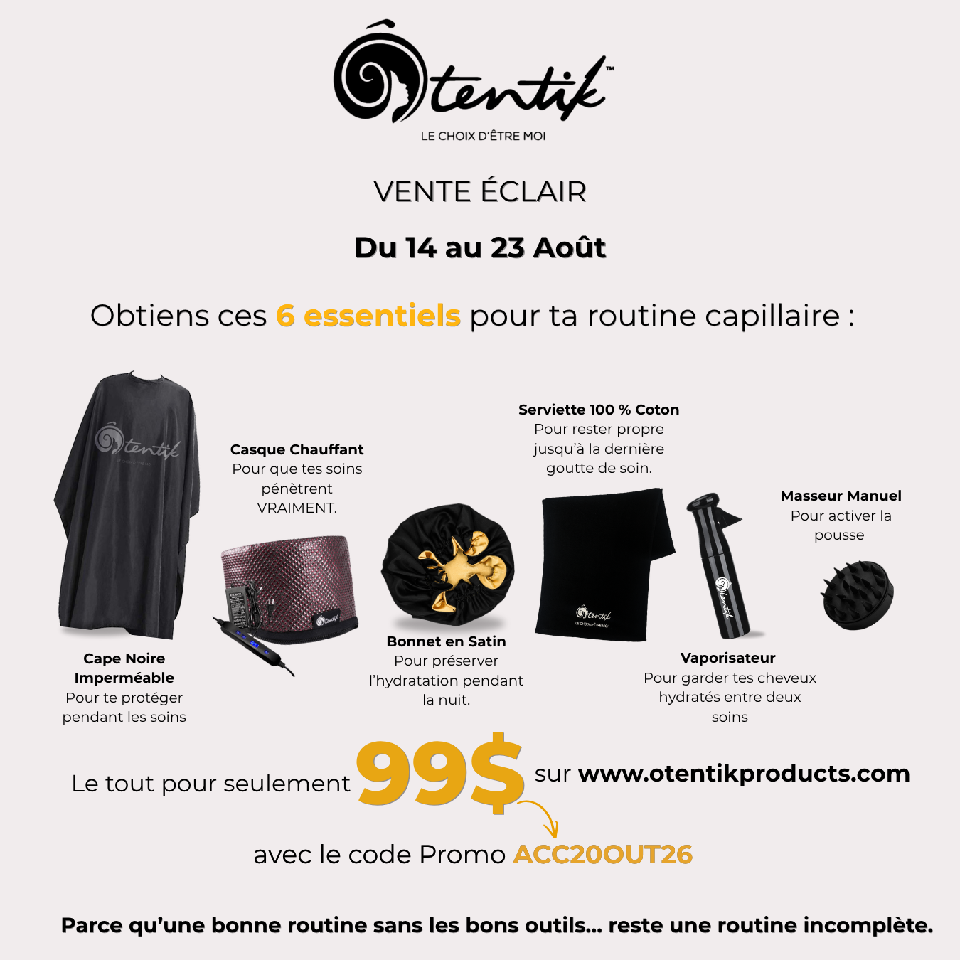 Kit Accessoires Routine Capillaire – 6 essentiels